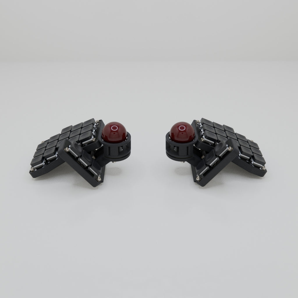 Crosses/Bridges V2 Ergonomic Split Keyboard - Dual Trackball - Wireless Build