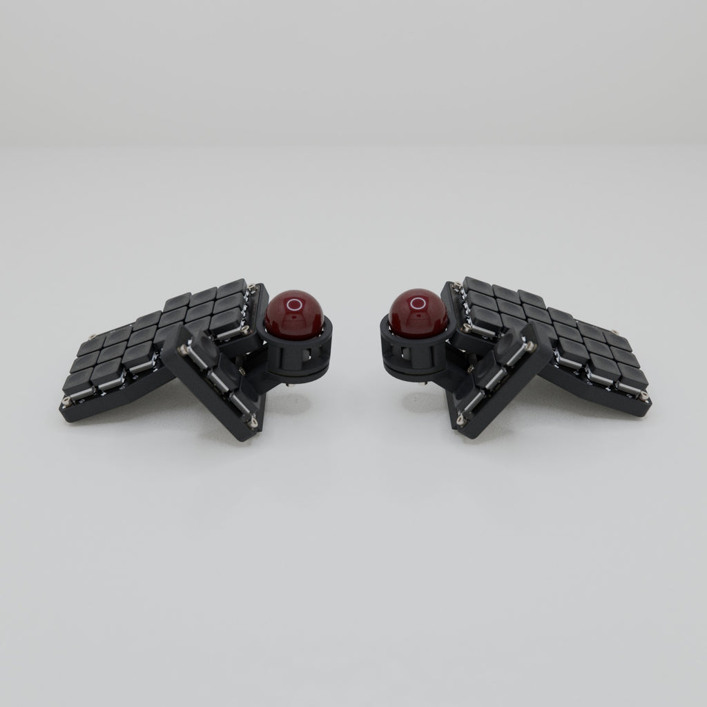 Crosses/Bridges V2 Ergonomic Split Keyboard - Dual Trackball - Wireless Build