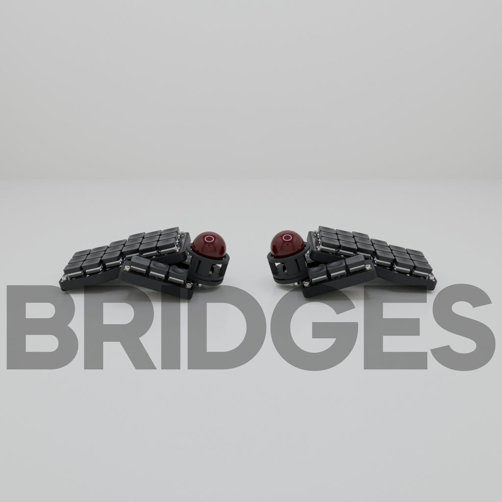 Crosses/Bridges V2 Ergonomic Split Keyboard - Dual Trackball - Wireless Kit
