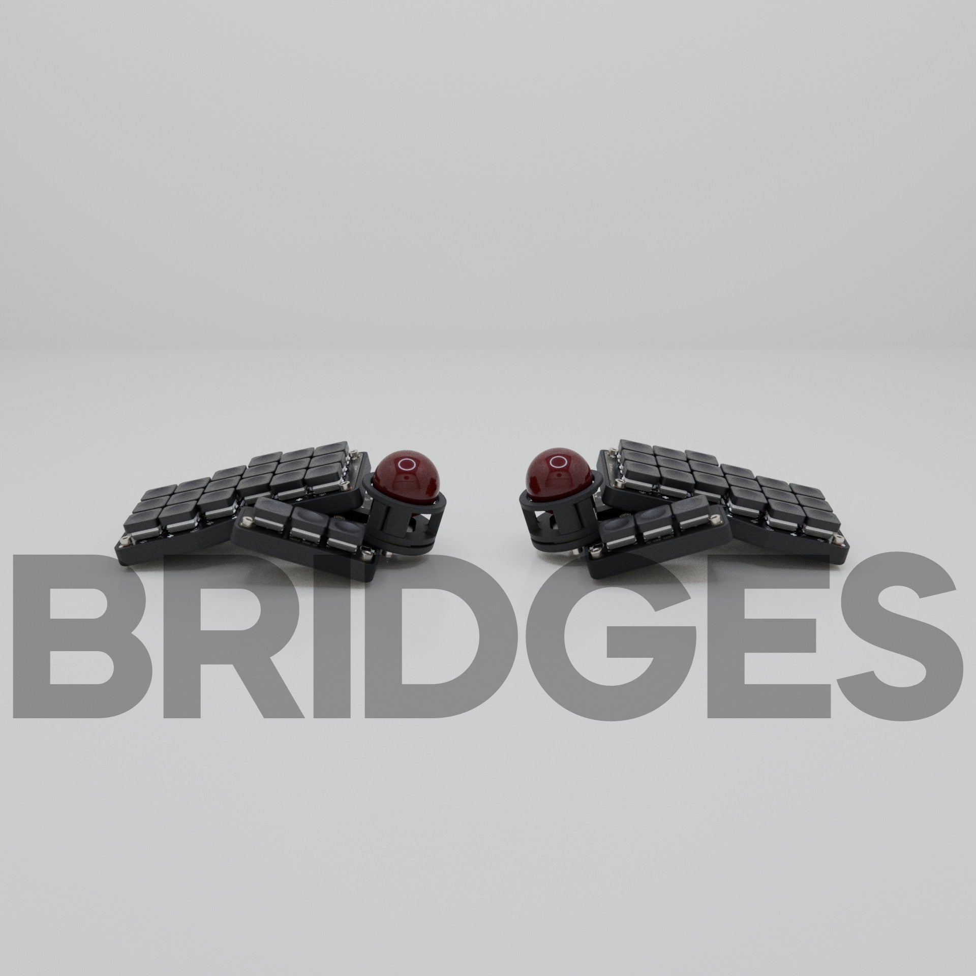 Crosses/Bridges V2 Ergonomic Split Keyboard - Dual Trackball - Wireless Build