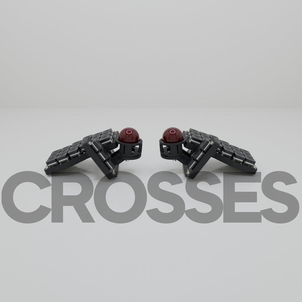 Crosses/Bridges V2 Ergonomic Split Keyboard - Dual Trackball - Wireless Kit