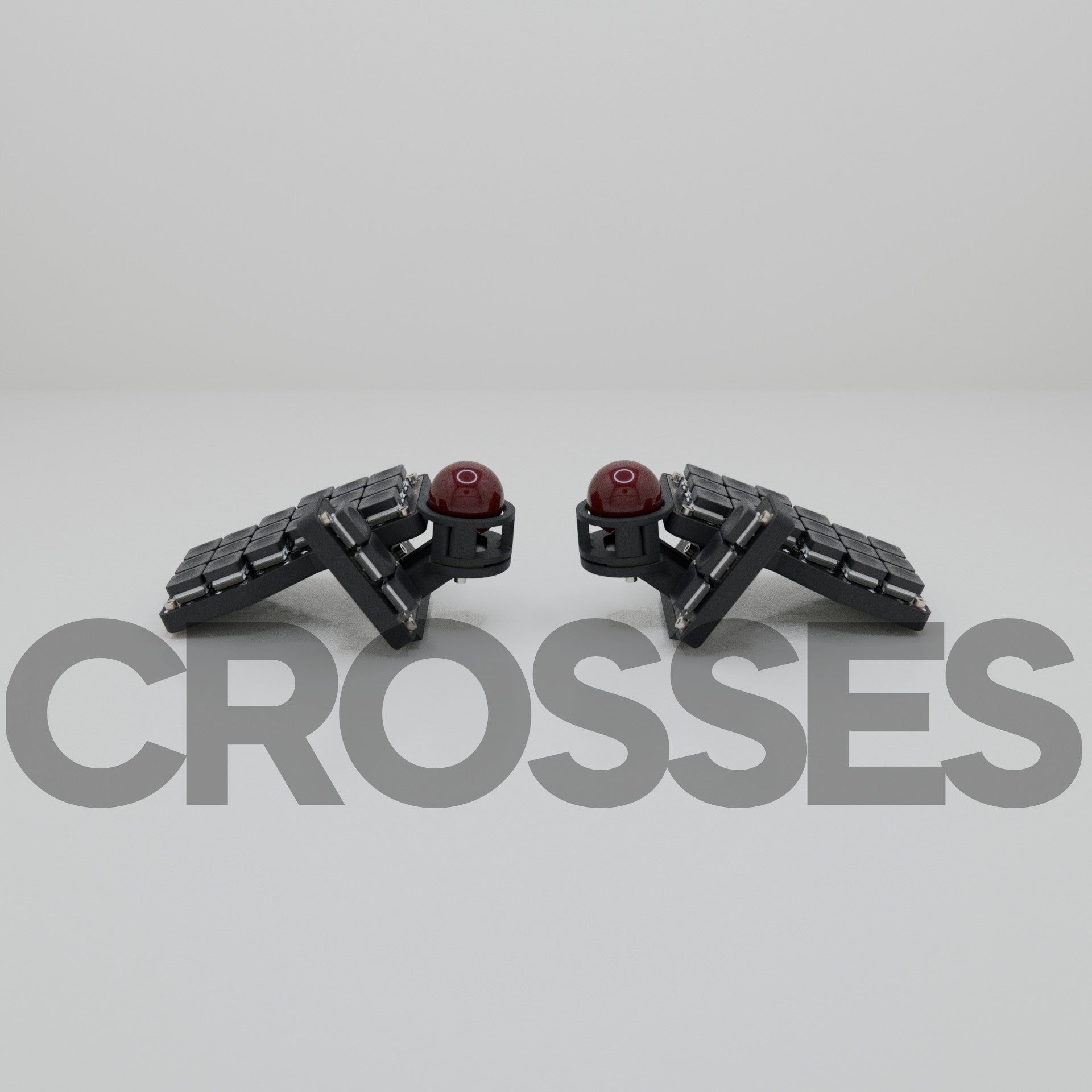 Crosses/Bridges V2 Ergonomic Split Keyboard - Dual Trackball - Wireless Build
